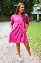 Load image into Gallery viewer, Back To The Start Hot Pink Basic Dress