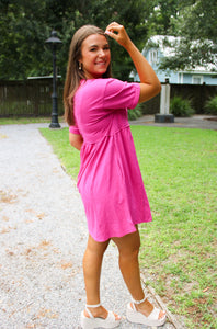 Back To The Start Hot Pink Basic Dress