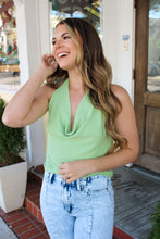 Load image into Gallery viewer, Flourish In Love Cowl Neck Halter Top in Green