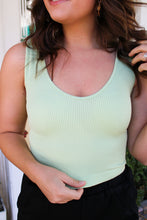 Load image into Gallery viewer, Charlie Seamless V-Neck Tank in Pale Green