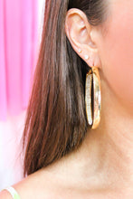 Load image into Gallery viewer, Gold Hoop Earrings with Crystal Inlay