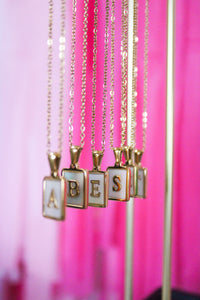 Pearl Initial Necklace - M