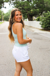 Every Day Moves Ribbed Tank Top in Mint