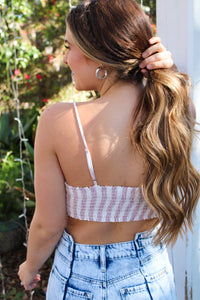 Paradise Awaits Striped Twist Front Crop Top