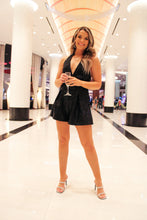 Load image into Gallery viewer, It’s A Black Tie Affair Sequin Halter Romper
