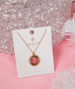 Pink and Gold Starburst Necklace