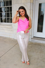 Load image into Gallery viewer, Sleigh All Day Flare Sequin Pants in Champagne
