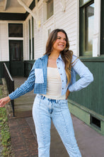 Load image into Gallery viewer, Blue Spirits Plaid Color Block Top/Jacket