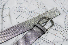Load image into Gallery viewer, Rhinestone Silver Buckle Belt