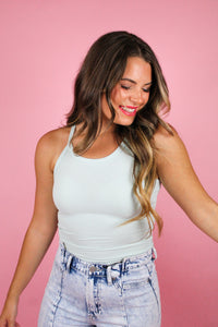Every Day Moves Ribbed Tank Top in Mint
