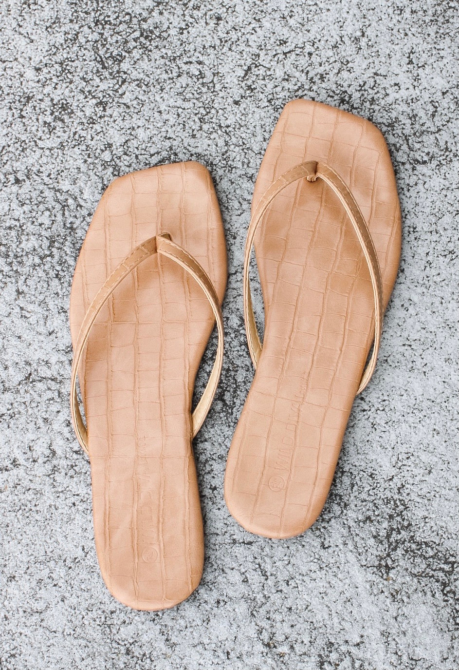 The Demi Natural Croc Flat Sandal