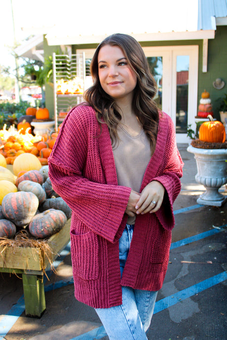 Love You A Latte Cardigan in Brick