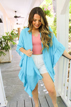 Load image into Gallery viewer, Beachside Paradise Ruffle Kimono in Turquoise