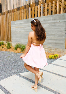 Something About The Sunshine Halter Dress in Light Pink