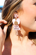 Load image into Gallery viewer, Happy Birthday Balloon Seed Bead Earrings in Pink