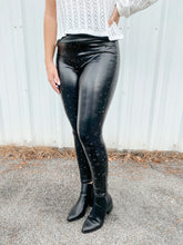 Load image into Gallery viewer, Seeing Stars Faux Leather Leggings - SMALL AND MEDIUM ONLY