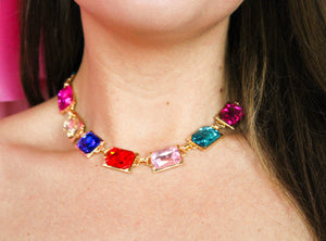 Multicolored Rhinestone Necklace