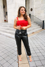 Load image into Gallery viewer, Never Late Black Pleated Leather Pants