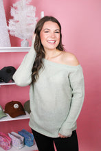 Load image into Gallery viewer, Give The Cold Shoulder Sweater in Sage